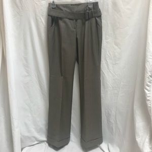 Anne Klein Wool Brown Pinstripe Trousers